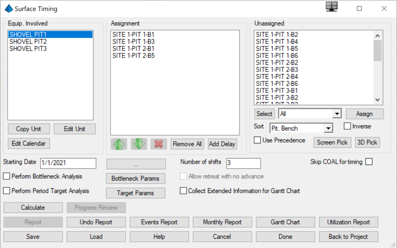 Equipment assignment interface